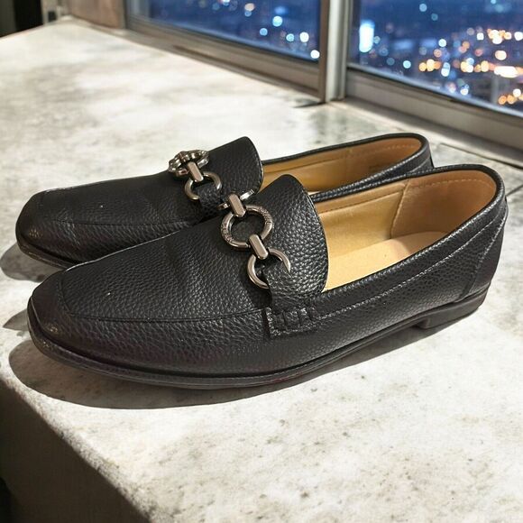 Anne Klein IFlex Women's Black Silver Link‎ Loafer Driving Shoe Size 8 M - Picture 2 of 8